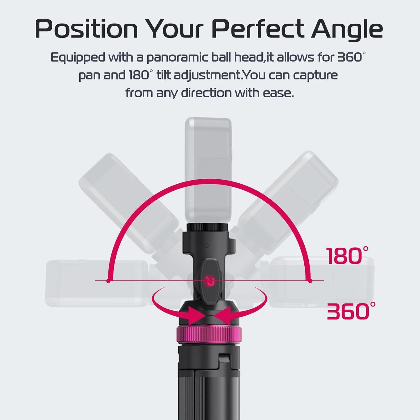 ULANZI MT-89 Portable Adjustable Light Stand with 1/4" Screw Quick Release, 82" Extendable Tripod Aluminum, 360° Ball Head Camera Phone Tripod for Camera Video Light Smartphone, Lightweight for Trave