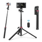 ULANZI MT-78 Extendable Phone Tripod, 72.83" Selfie Stick Camera Tripod Stand with 2-in-1 Phone Clip, 360° Ball Head with Cold Shoe for iPhone, Sony, Canon, Lightweight for Travel