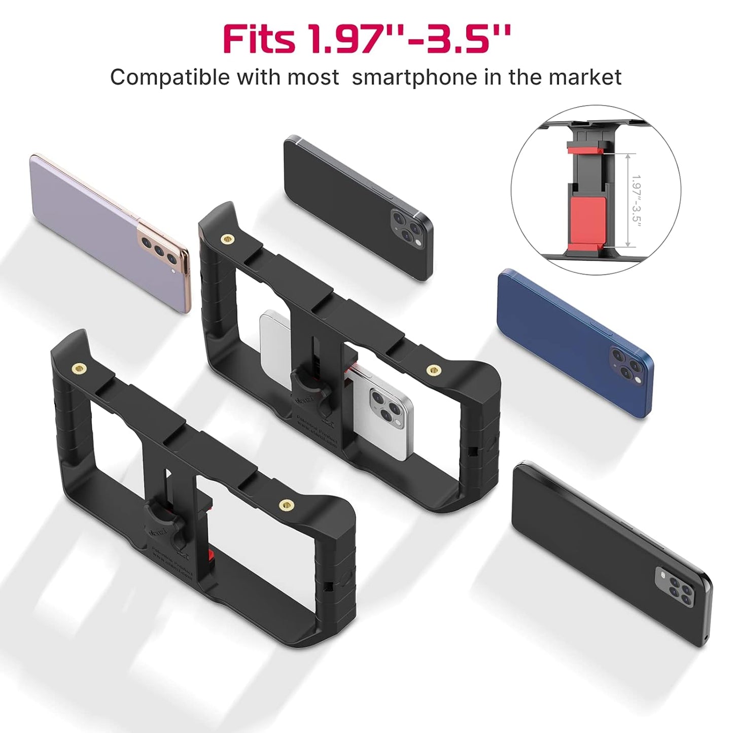 ULANZI U Rig Pro Smartphone Video Rig, Filmmaking Case, Phone Video Stabilizer Grip Tripod Mount for Videomaker Film-Maker Video-Grapher for iPhone Xs Xs Max Xr iPhone X 8 Plus Samsung, Black