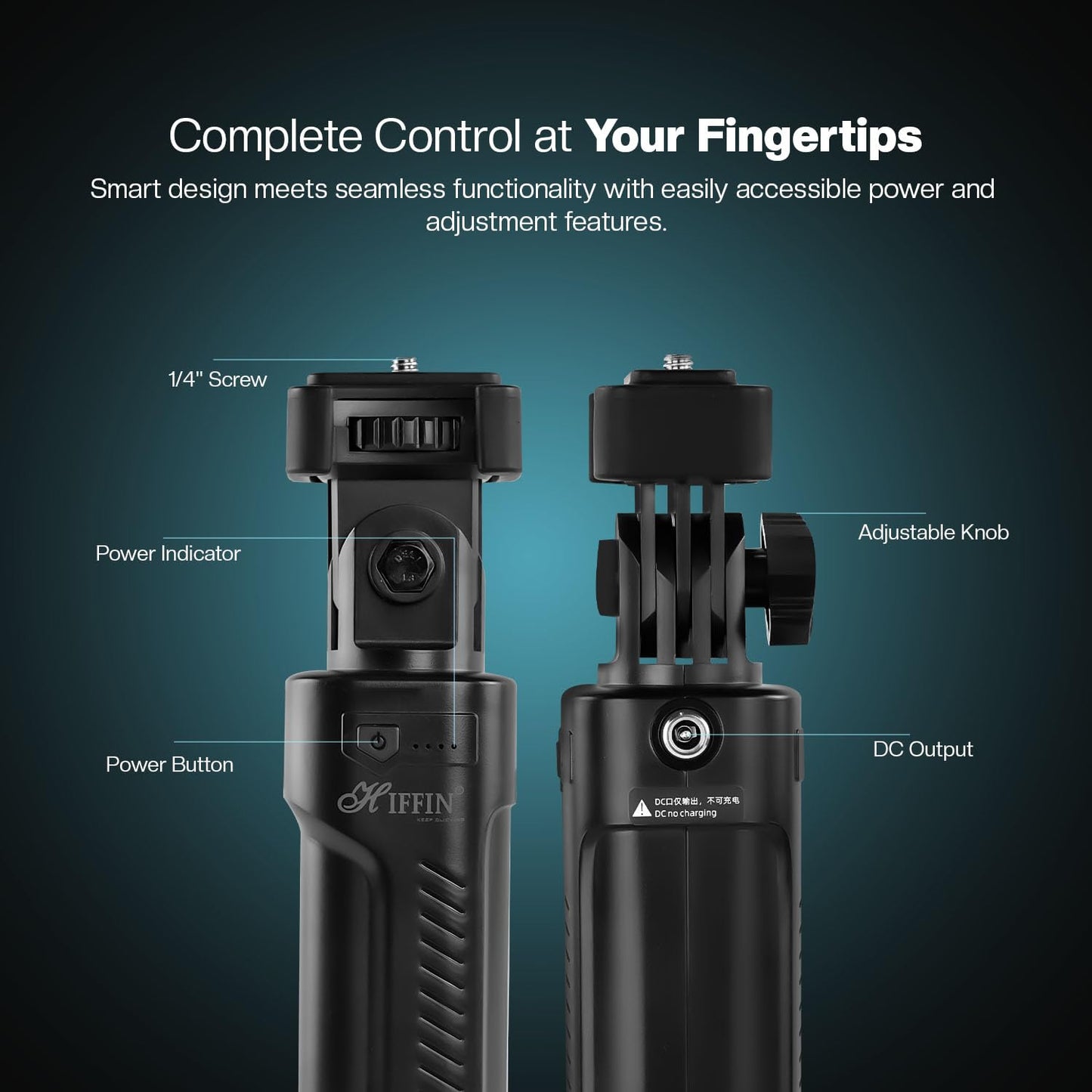 HIFFIN HBP-20000 Battery Handle Grip 20800mAh 100W USB-C PD Output with Power Indicator & 1/4" Screw Mount for DSLR Camera, Video Lights, Tripods, and Filmmaking Accessories