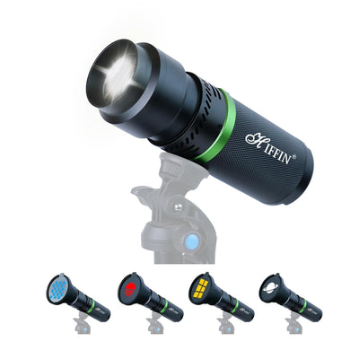 HIFFIN G-Flash PRO RGB Photography Flashlight Portable Video Light 30W LED Spotlight 5000mAh Battery 4 Color Modes (Red/Blue/Warm/Yellow) CRI95+ Active Cooling Fan USB-C Charging for Videography