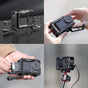 ULANZI Cage Oa-14 Compatible With Dji Osmo Action 3&Action 4 Camera|Quick Release Lock|Cold Shoe Mount|1/4" Threaded Holes|Aluminum Alloy|Weights 87G|Horizontal And Vertical Easy Switch,Black