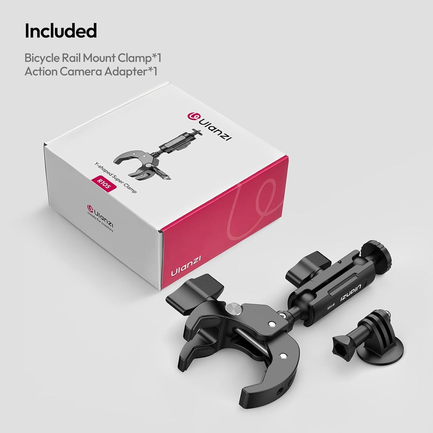 ULANZI R105 Super Clamp Camera Mount with 360° Dual Ballhead Magic Arm, Sturdy Y-Shaped 3-Claw Camera Clamp Mount for GoPro Hero 13/12/11/10/9, Insta360 X5/X4, DJI Osmo Pocket 3/2 Action 5 Pro/4