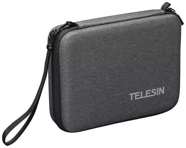 Hiffin TELESIN Carrying Case for Go pro Hero, DJI Osmo Pocket Action, Insta360 One X, More, Hard Protective Travel Bag with 4 Moveable Dividers for More Accessories, Black