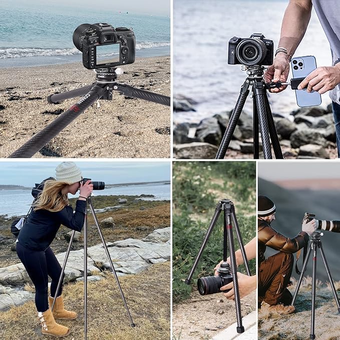 ULANZI Zero X Lightweight Travel Tripod Full Carbon Professional Outdoor Monopod with Panoramic Ball Head Camera