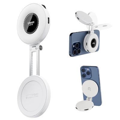 Fill Light for Magsafe LED Phone Light Attachment Selfie Ring Light Brightness Adjustable Compatible w Magsafe for iPhone Smartphone Vlogs/Photography/Video Conference Color White