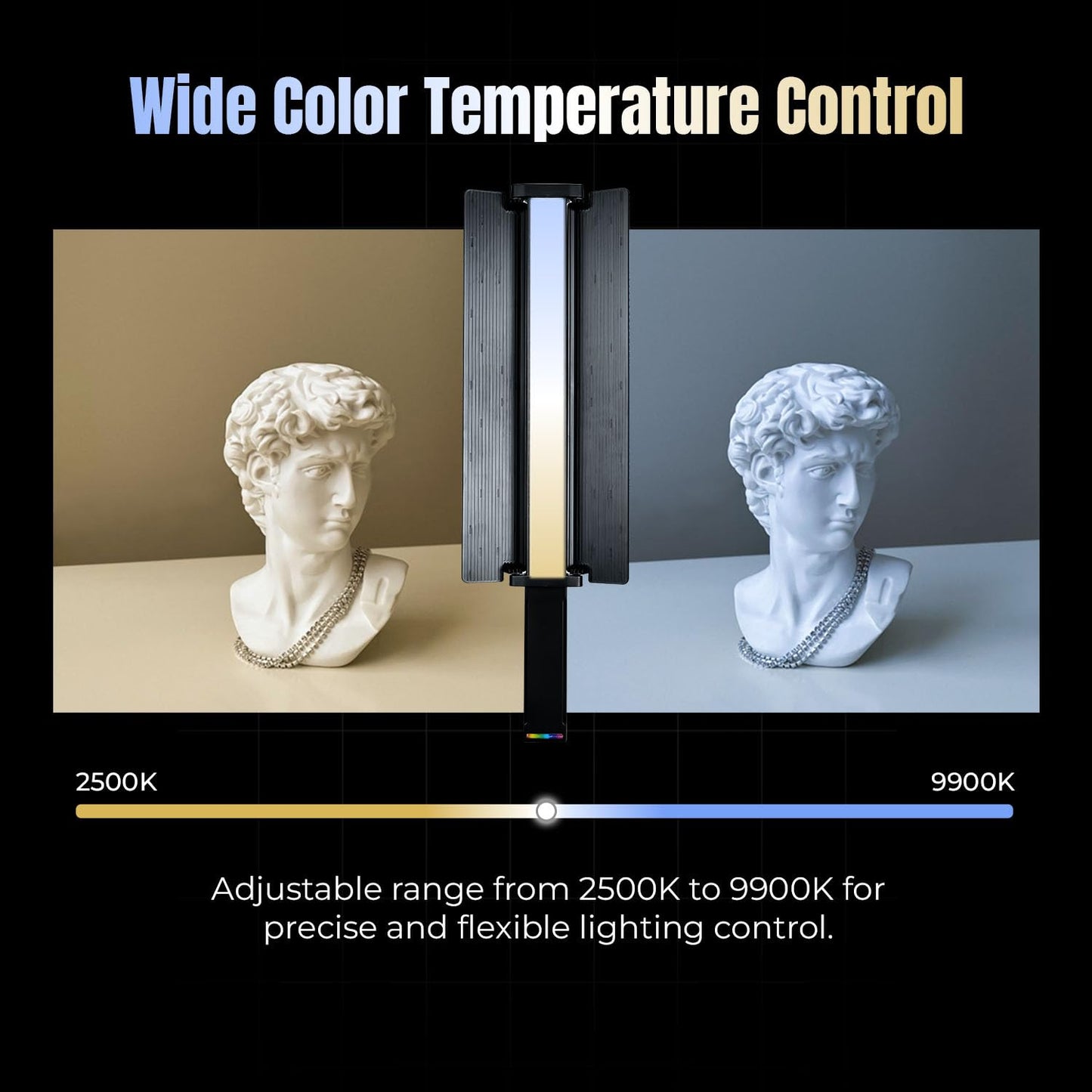 HIFFIN HF-1000 60W RGB LED Stick Light with Grid & Soft Diffuser, 2500K-9900K Adjustable CCT, CRI95+, 24 Effects, 18700Lux@0.5m, App Control, 5200mAh Battery for Photo Video Shooting Use for Creators