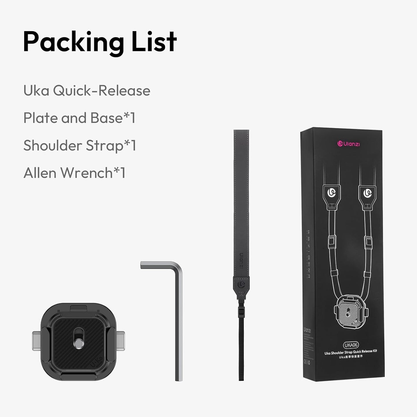 ULANZI UKA06 Camera Mount Shoulder Strap Quick Release Kit, Camera Shoulder Strap Compatible With Uka Quick-Release Plates, Load-Bearing Capacity Up To 10 KG