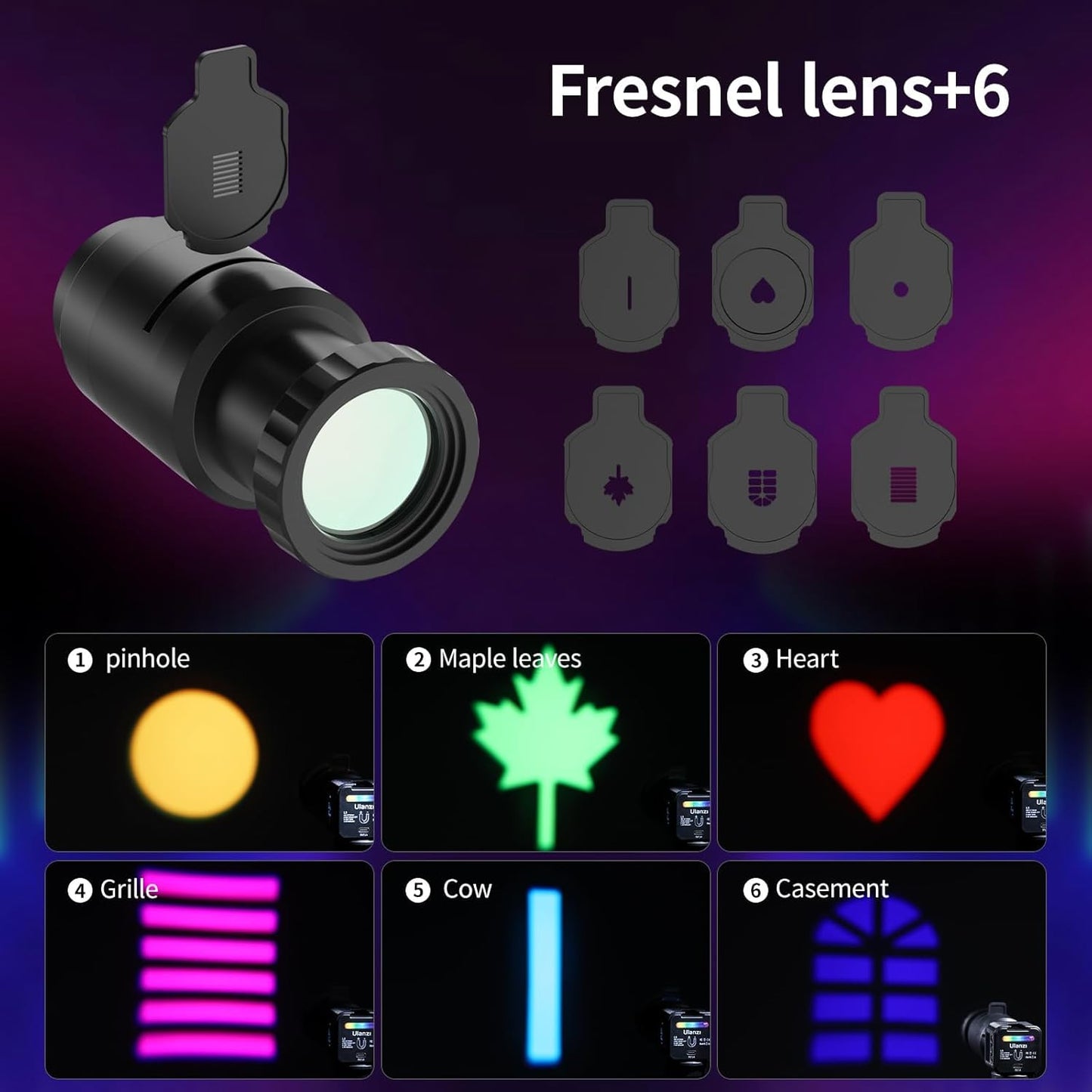 ULANZI L3 RGB LED Video Light, Waterproof Camera Lighting Kit 2700K-7000K Mini Cube COB Light Dimmable Fill Magnetic Photography Light with Fresnel Lens Cold Shoe for Smartphone,Action,DSLR Camera