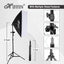 HIFFIN PRO Quadlux Mark III Soft Led Still & Video Light Softbox 3 Point Lighting Kit with Backdrop Stand, 9x10ft Photo Video Studio Muslin 1 x Curtain Black | Stand Backdrop Support System Kit