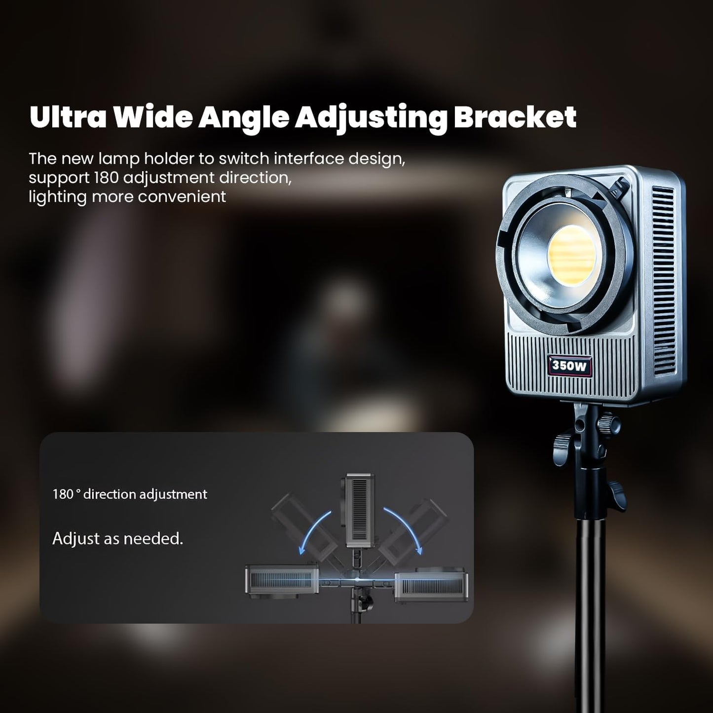 HIFFIN HF-350PRO Wonder Series 350W LED Video Light | 25,800lm Ultra Bright | CRI 95+ | CCT 2700K-6500K | Bowens Mount | App Control | Professional Light for Photography, Videos & Studio Use