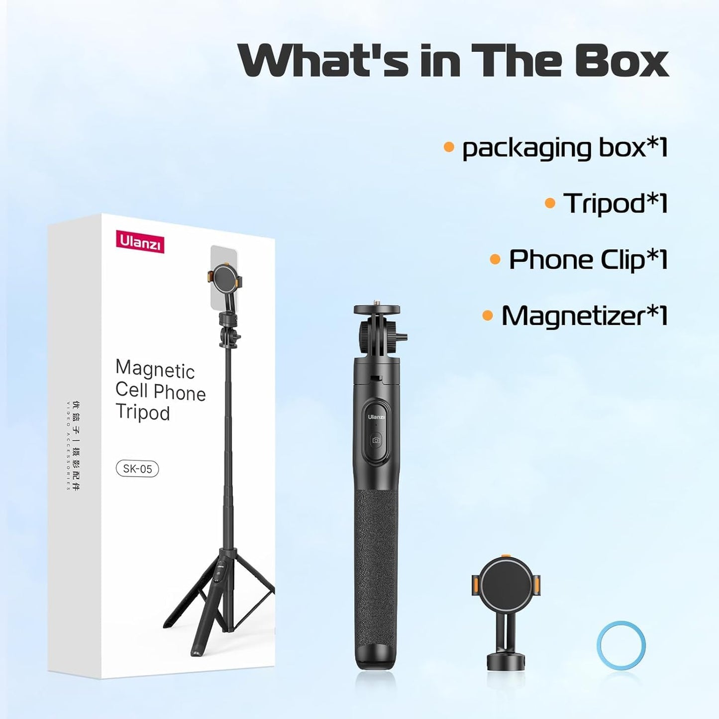 UL SK-05 1.6 Meter Selfie Stick SK-03 3 in 1 Stable Phone Stand for Smartphone/Camera/Gopro, Extendable Phone Tripod with Detachable Remote, Compatible with iPhone/Galaxy/Huawei, Etc.
