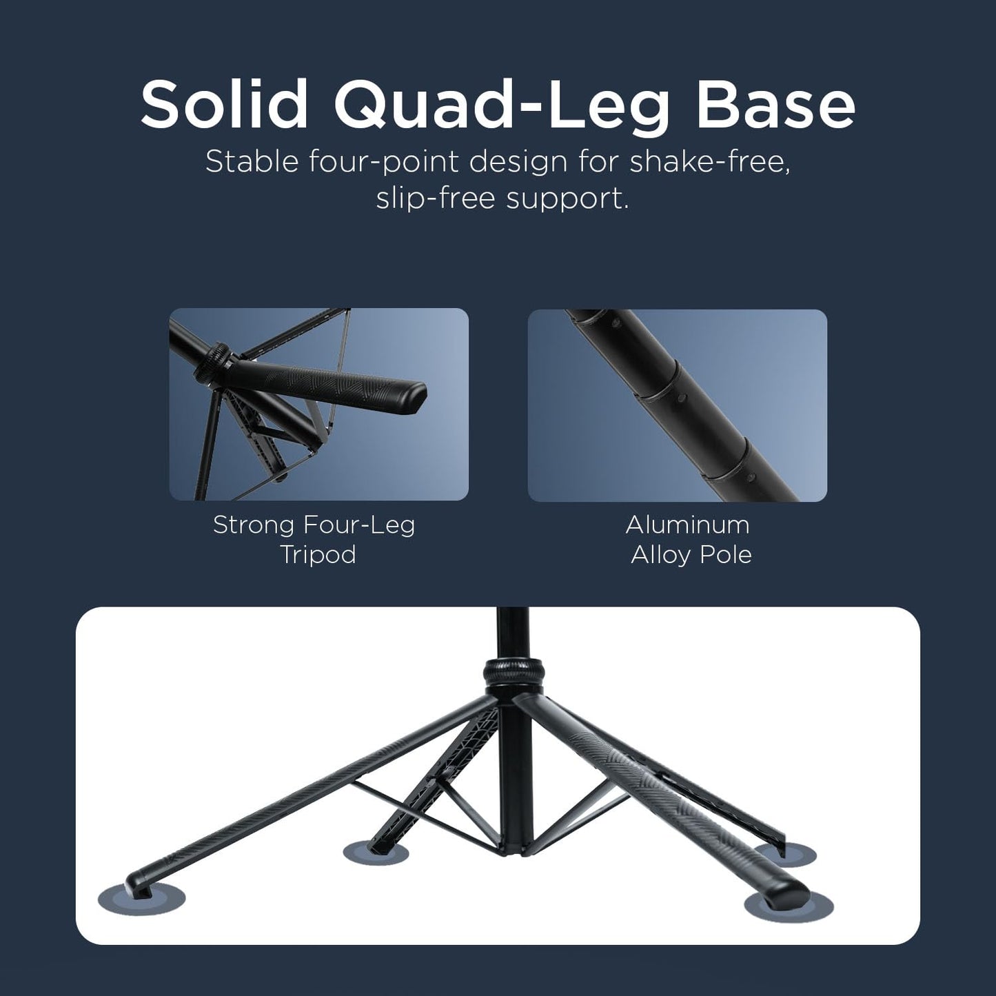 HIFFIN H8 AI-Powered 360° Auto Face Tracking Selfie Stick Tripod | 63-inch/160 cm Long Aluminium Extension Stand for Mobile & Camera | Quad-Leg Stability, Auto Rotation for Vlogging & Shooting