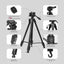 HIFFIN HTR-500 1700mm Lightweight Tripod with Mobile Holder & Carry Bag | 5kg Load Capacity | 3-Section Adjustable Stand for DSLR, Camera & Smartphone | Portable & Stable Tripod Stand