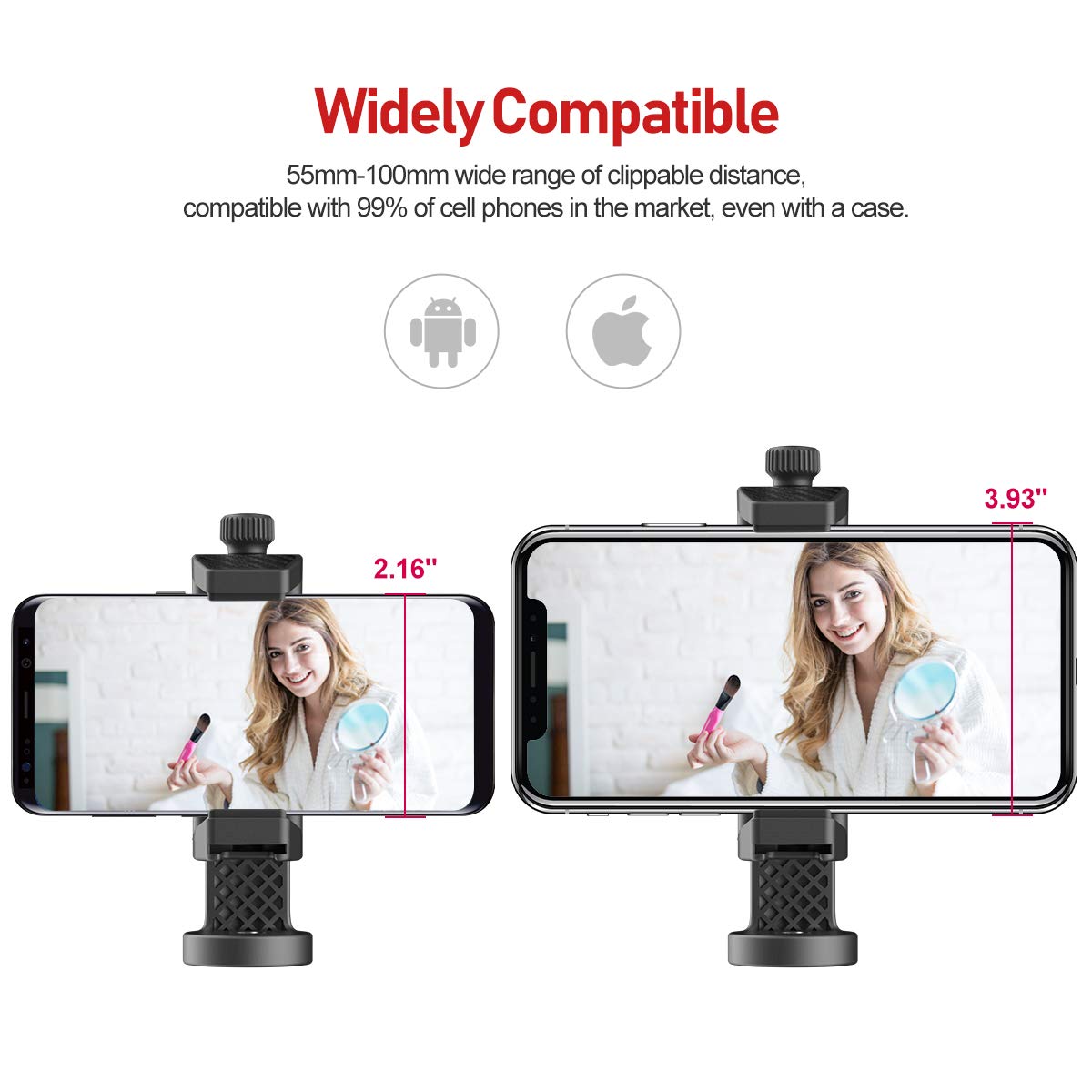 ULANZI Select Phone Hot Shoe Mount with Remote, 360° Rotation, Cold Shoe for Mic Light, 1/4 Screw Cell Phone Holder, Adjustable Clamp, Compatible with iPhone, Samsung Smartphone