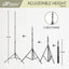 HIFFIN Yellow Screen Backdrop with Stand, 8ft x 12ft Wide Backdrop with 9ft x 10ft Wide 12 Inch Ring Light, 2 Mobiles Clip Option & 7ft Stand Adjustable Background Support System Kit