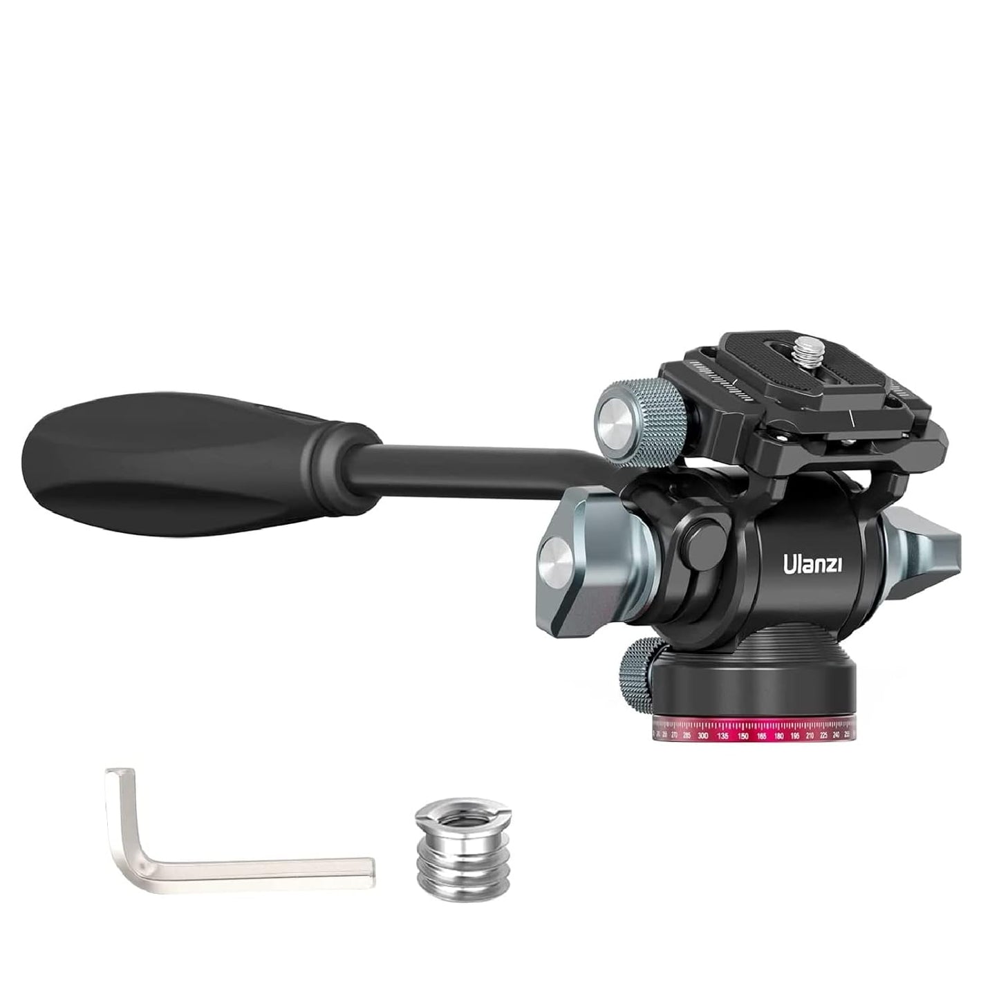 Video Fluid Head for Camera Tripod - U-190 Mini Pan Tilt Head Small Panoramic Ball Head with Arca Swiss Quick Release Plate Lightweight Filming Equipment for DSLR Heavy Duty Travel Tripod