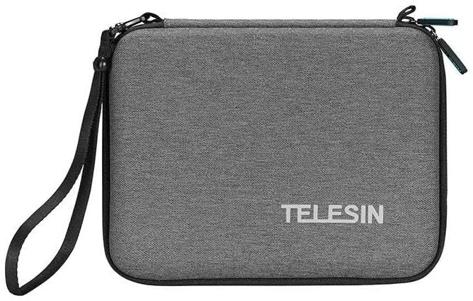 Hiffin TELESIN Carrying Case for Go pro Hero, DJI Osmo Pocket Action, Insta360 One X, More, Hard Protective Travel Bag with 4 Moveable Dividers for More Accessories, Black