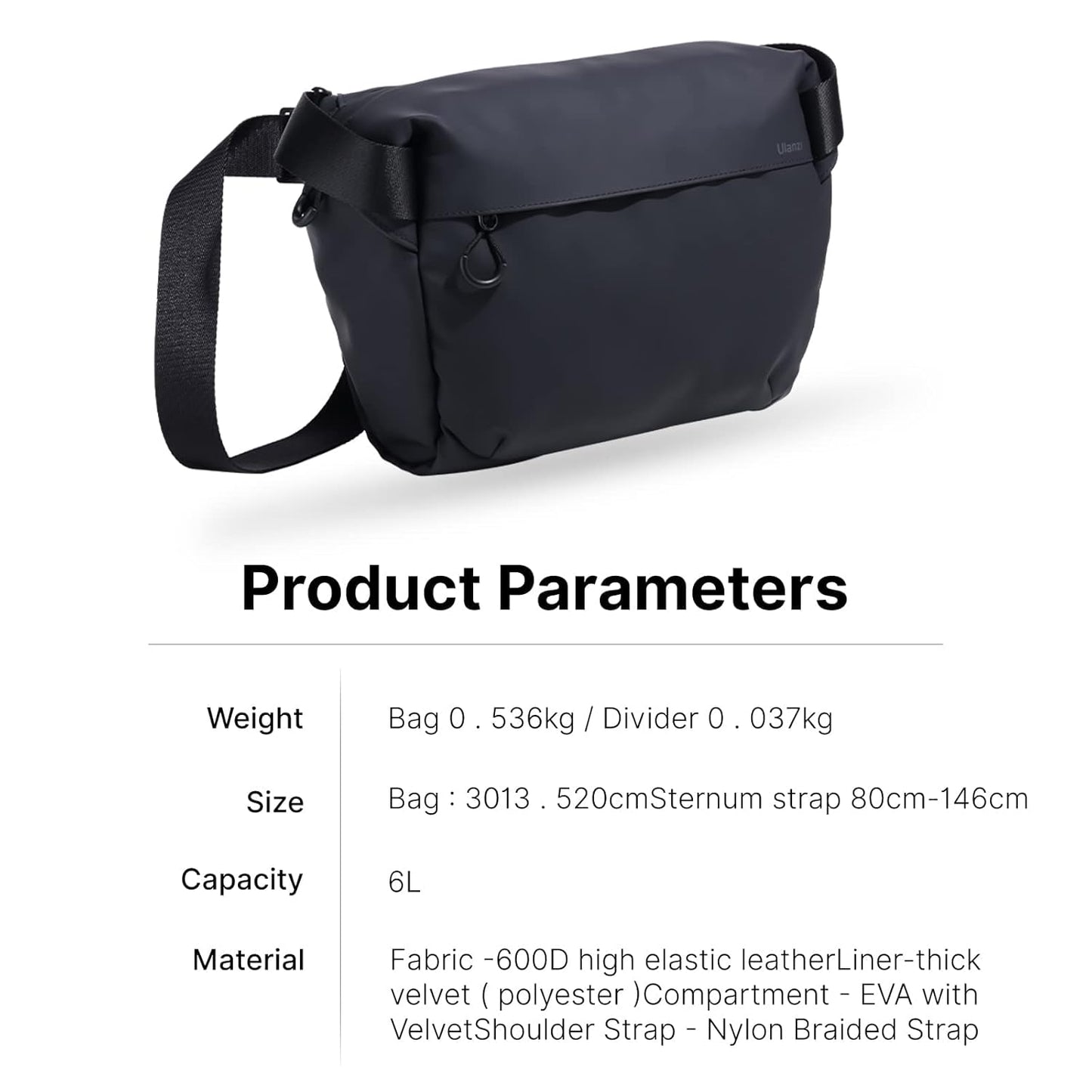 ULANZI Versatile Camera Shoulder Bag Photography Travel Messenger Portable Travel Bag Accessories Stylish Crossbody DSLR Sling Bag Compatible with Sony Canon etc -BLACK