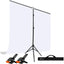HIFFIN® White Screen Backdrop 6x10 ft with Stand - 6x9FT Photography Backdrop with 1PC 6.5FT T-Shape Backdrop Stands, 2PCs Spring Clamps, 1PCs Carry Bag