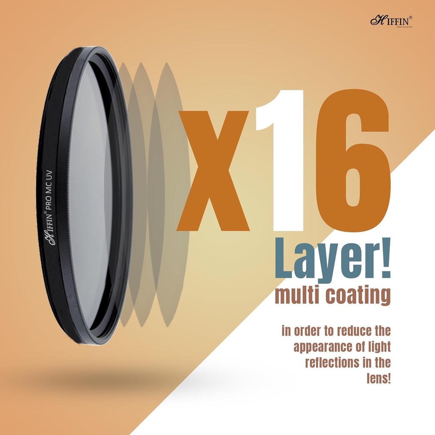 HIFFIN PRO Concept 82mm MC UV Protection Filter, 16 Multi-Layer Coated HD/Waterproof/Scratch Resistant UV Filter with Nanotech Coating, Ultra-Slim UV Filter for Camera Lenses (82mm)