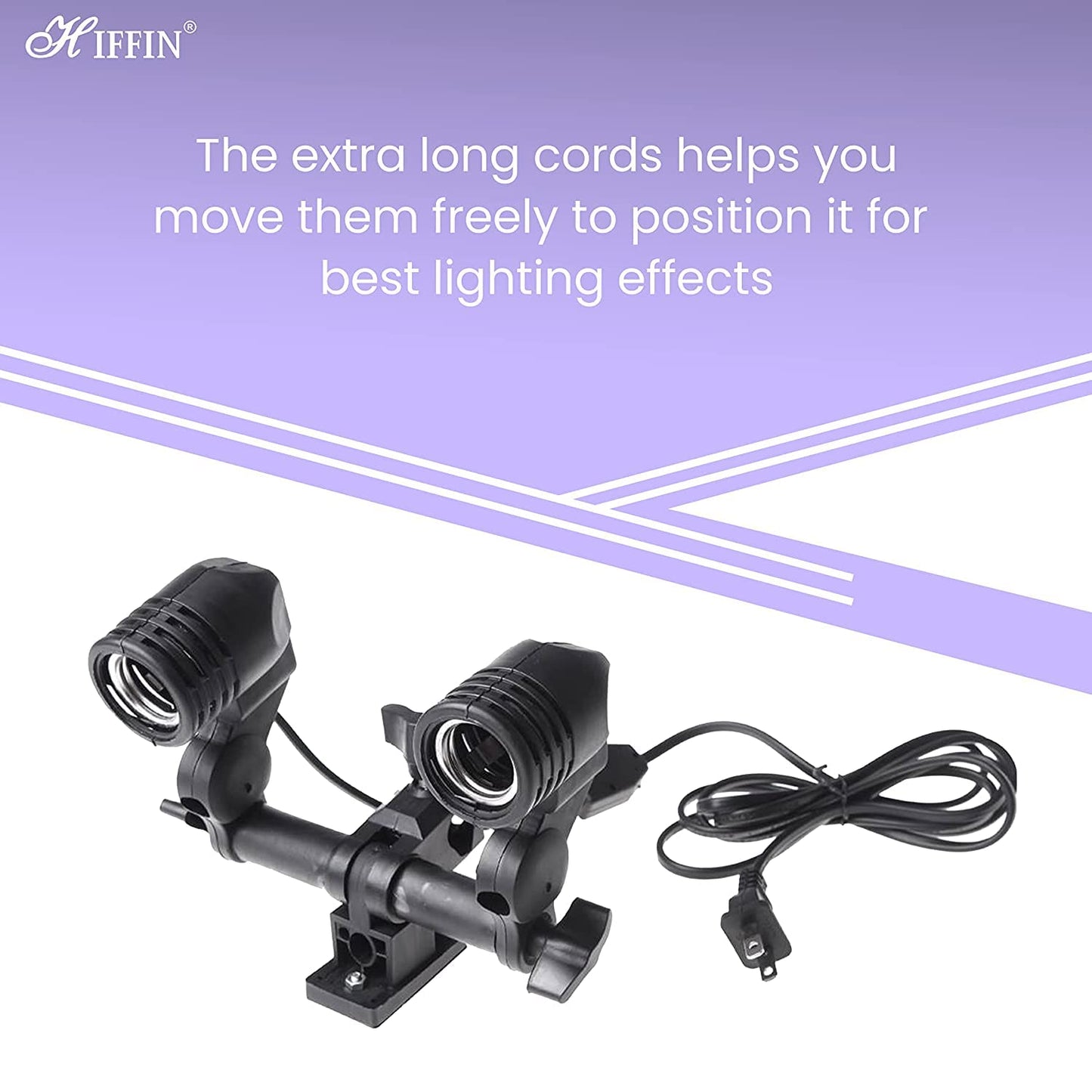 Hiffin E27 Bulb Holder Base Socket for LED Bulbs | Heavy Duty Black Lamp Holder with Secure Fitting | Ideal for Home, Office, Shops & Decorative Lighting | Set of 2