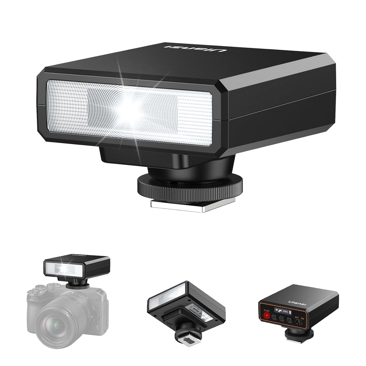 ULANZI F12 Mini Flash,GN12/CCT 5600K Camera Speedlite Flash for Canon Fuji Sony Nikon Panasonic Olympus Pentax&Other More SLR Digital Cameras, Single Contact Universal Hot Shoe Mount Flashlight, Black