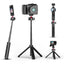 UURig Extendable Phone Camera Tripod, 4 Levels Adjustment 360° Ball Head Cold Shoe Lightweight Portable Vlog Travel Selfie Stick Handle Grip Desktop Webcam Tripod for iPhone DSLR Sony Gopro, Black