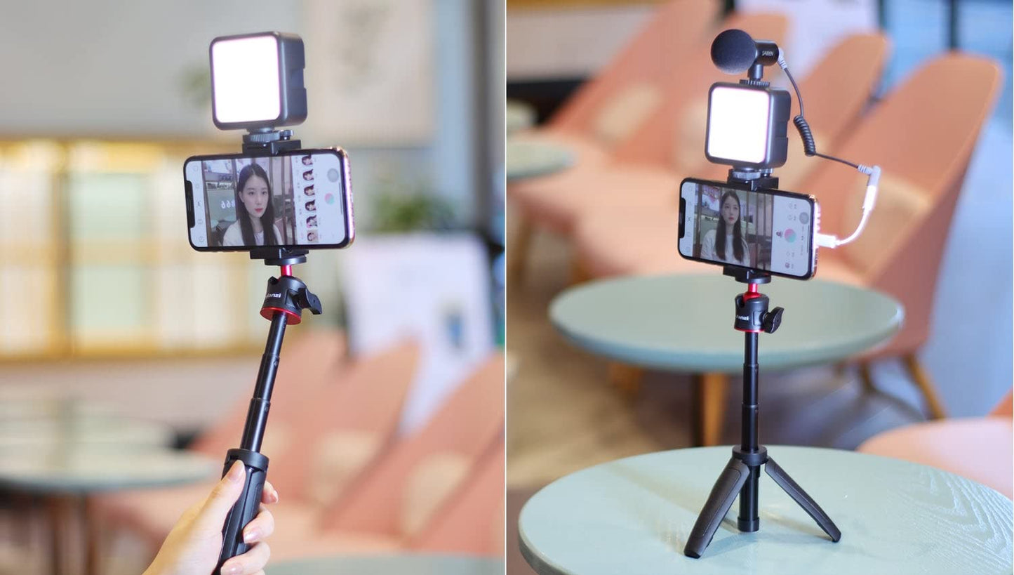 HIFFIN Ulanzi ST-07 Vlogging Kit,VL-49 Led Light | MT-08 Extension Vlog Tripod Stand Handle Grip