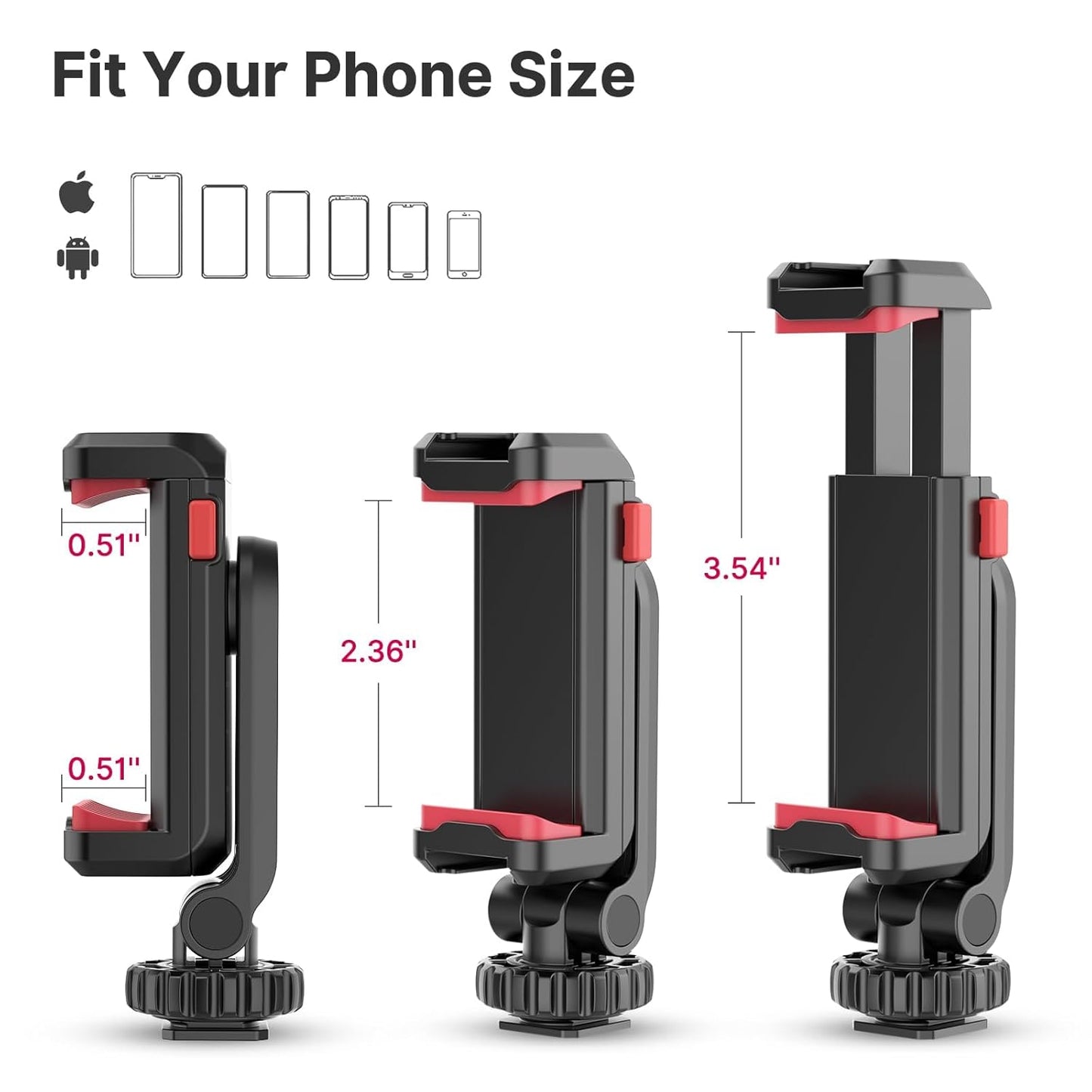 ULANZI MA53 Metal Phone Tripod Mount – Universal Smartphone Adapter with Arca Swiss & Uka Port, Dual Cold Shoe, 360° Rotation Holder for iPhone, Samsung, Vlogging & Video Shooting