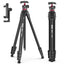 ULANZI MT-55 Ombra Travel Tripod, 62.2 Professional Camera Tripod, Aluminum, Max Load 17.6 LB, 360° Ball Head, Quick Release Plate, Phone Holder Included, Black
