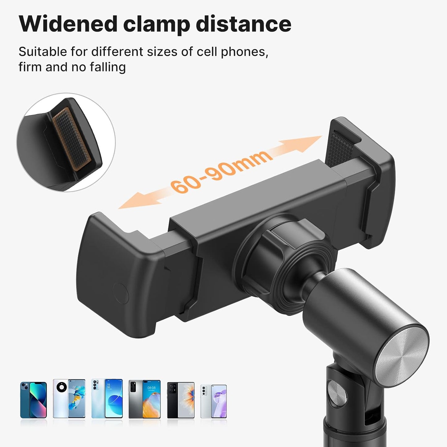 Cell Phone Stand, Ulanzi Height Adjustable Phone Holder, Desk Phone Stand for All Mobile Phone, Desk Phone Holder for iPhone 14/13/12 Pro/XS Max/XR, Samsung Galaxy S22/S21/S20/S10 and Other Phones