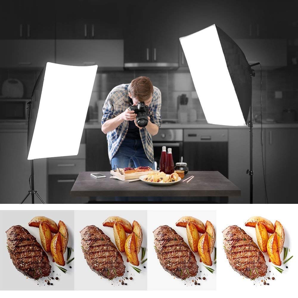 HIFFIN® PRO HD 5 Soft Led Video Light Softbox Kit | 1 Point Lighting | Stand | for YouTube Shooting,Videography, Product Photography, Continuous Studio Lights, Key Fill and Back Light