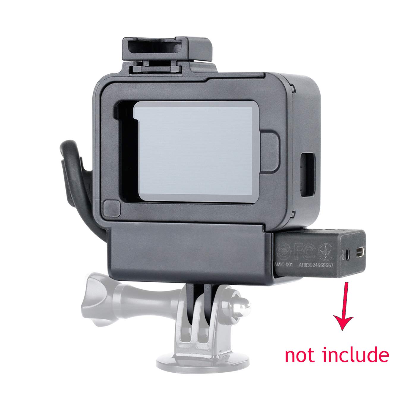 ULANZI V2 Protective Housing Case Vlogging Frame Cage Mount with Microphone Cold Shoe Compatible for GoPro Hero 7 6 5 Vlog Setup Action Camera Accessories