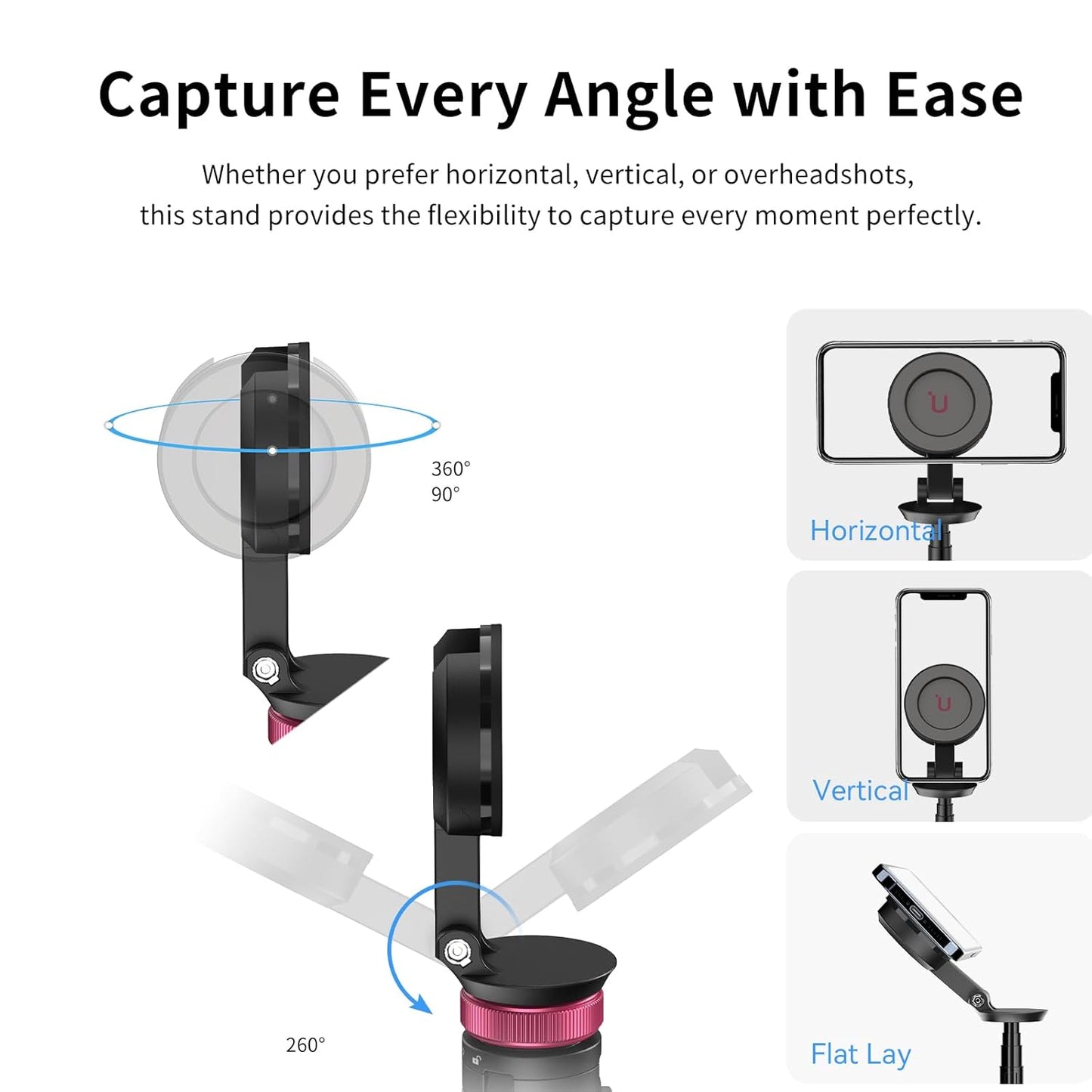 Ulanzi MT-84 Phone Tripod, 61" Magnetic Selfie Stick with Remote for iPhone 15/14/13/12 Series, Extendable Cell Phone Stand, Portable iPhone Holder for Selfie/Photo/Live/Vlog