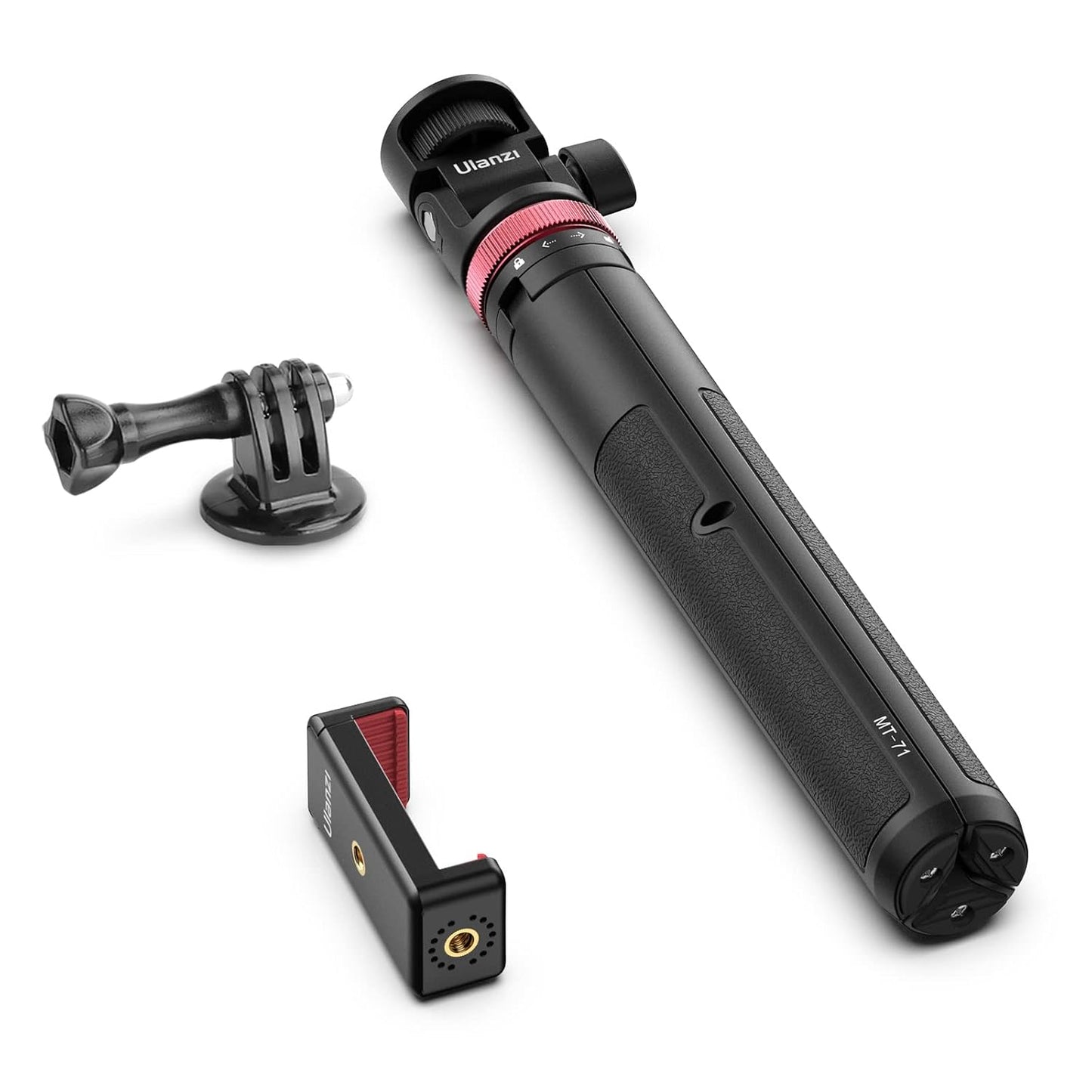 ULANZI MT-71 57.48" Extendable Selfie Stick Tripod with Phone Clamp & Cold Shoe, 7-Section Aluminum Pole for Action Camera Compatible with Gopro DJI Osmo 360 Pocket 3 Insta360 X5,iPhone 17 Smartphones