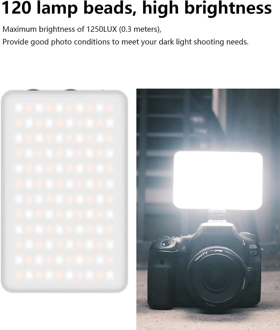 ULANZI VL120 RGB Video Light, Pocket LED On-Camera Light, Built-in 3100mAh Rechargeable Battery, 360 Full Color 20 Light Effects, CRI?95 2500-9000K, Black, (2495)