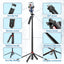 ULANZI MA09 Extendable Phone Tripod, 71" Selfie Stick Phone Vlog Tripod Stand Quadrapod with All in 1 Phone Clip, Travel Tripod Phone Holder with Rechargeable Remote for iPhone Sony Canon GoPro