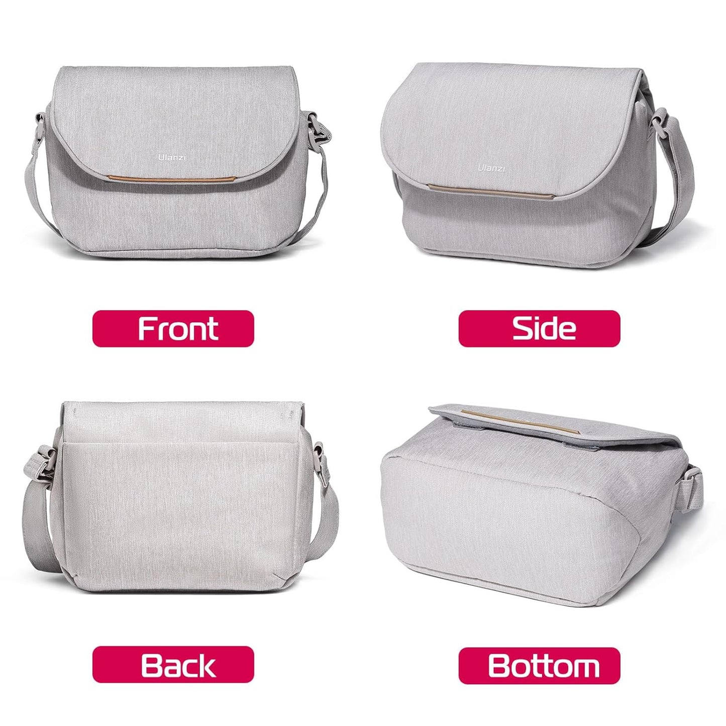 ULANZI Camera Bag, SLR/DSLR Camera Case Professional, Crossbody Photography Small Bag Fashion, Shoulder Bag for Women and Men Compatible for Sony Canon Nikon Mirrorless Camera Waterproof Lightweight