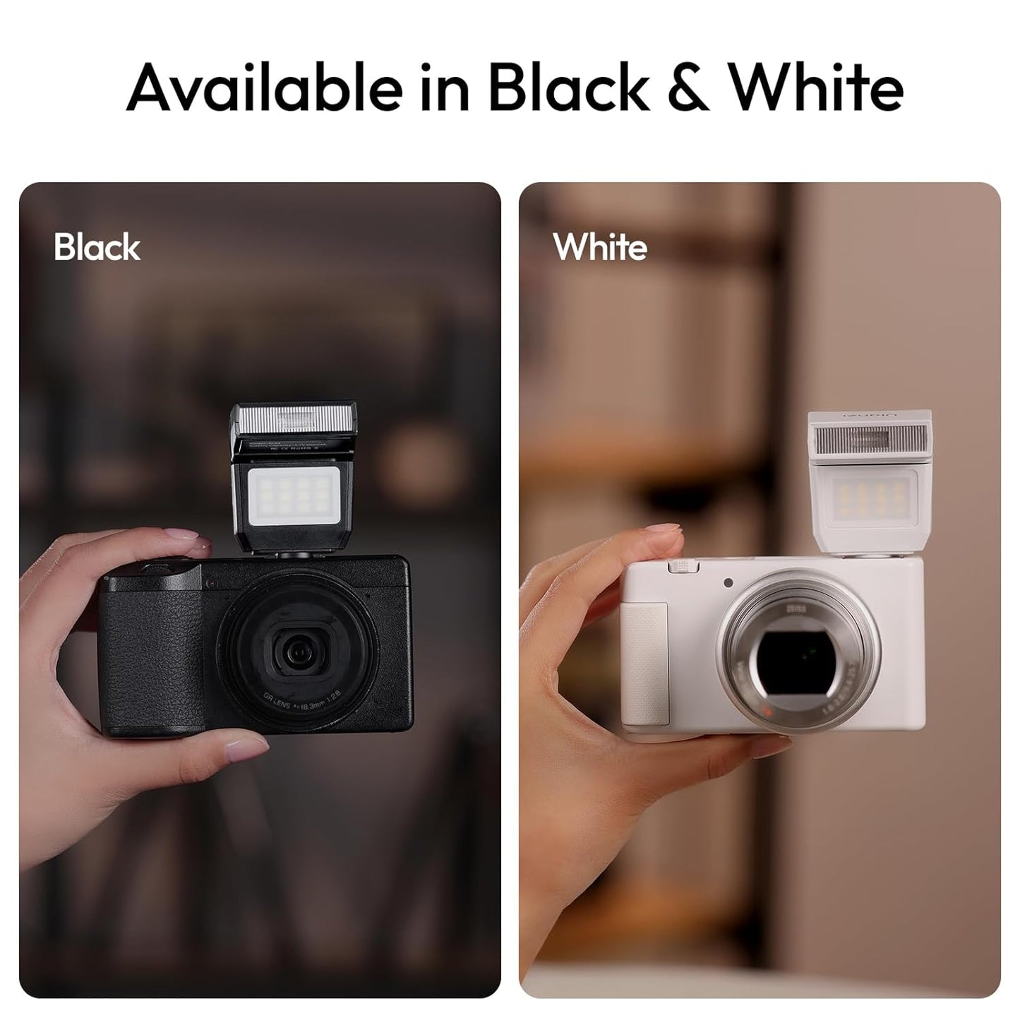 ULANZI SL03 Camera Mini Flash Speedlite with Video Light for Beginners Basic, GN8 6500K Flash 90° Angle Adjustable Compatible with Sony/Canon/Fuji/Nikon DSLR, Universal Single Contact Hot Shoe Mount