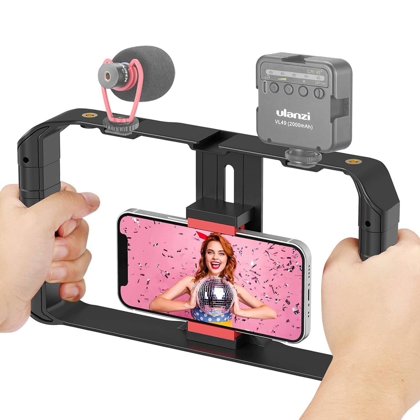 ULANZI U Rig Pro Smartphone Video Rig, Filmmaking Case, Phone Video Stabilizer Grip Tripod Mount for Videomaker Film-Maker Video-Grapher for iPhone Xs Xs Max Xr iPhone X 8 Plus Samsung, Black