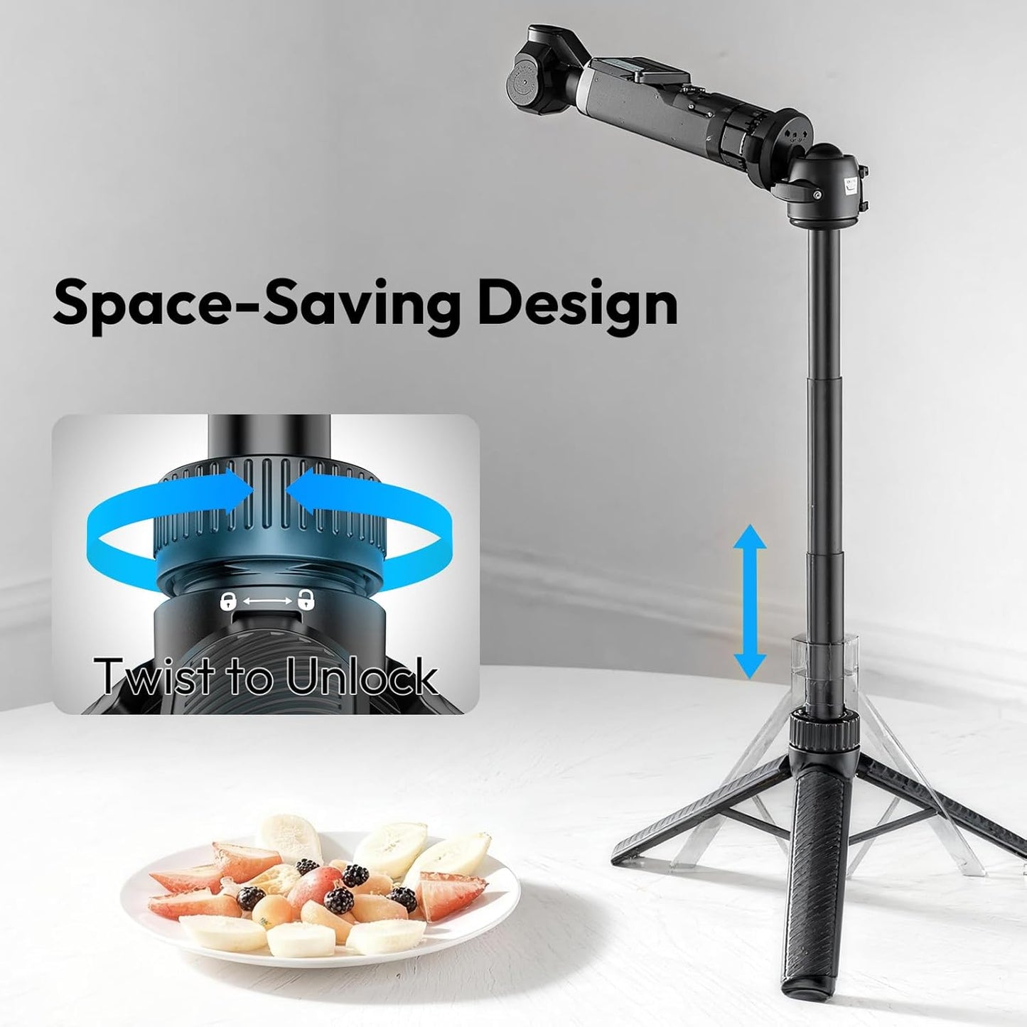 ULANZI MT90 Action Camera Tripod Stand Vlog Handle Grip with Quick Release, Ball Head & Cold Shoe, Camera Desktop Tripod for Action Cameras & Small Cameras