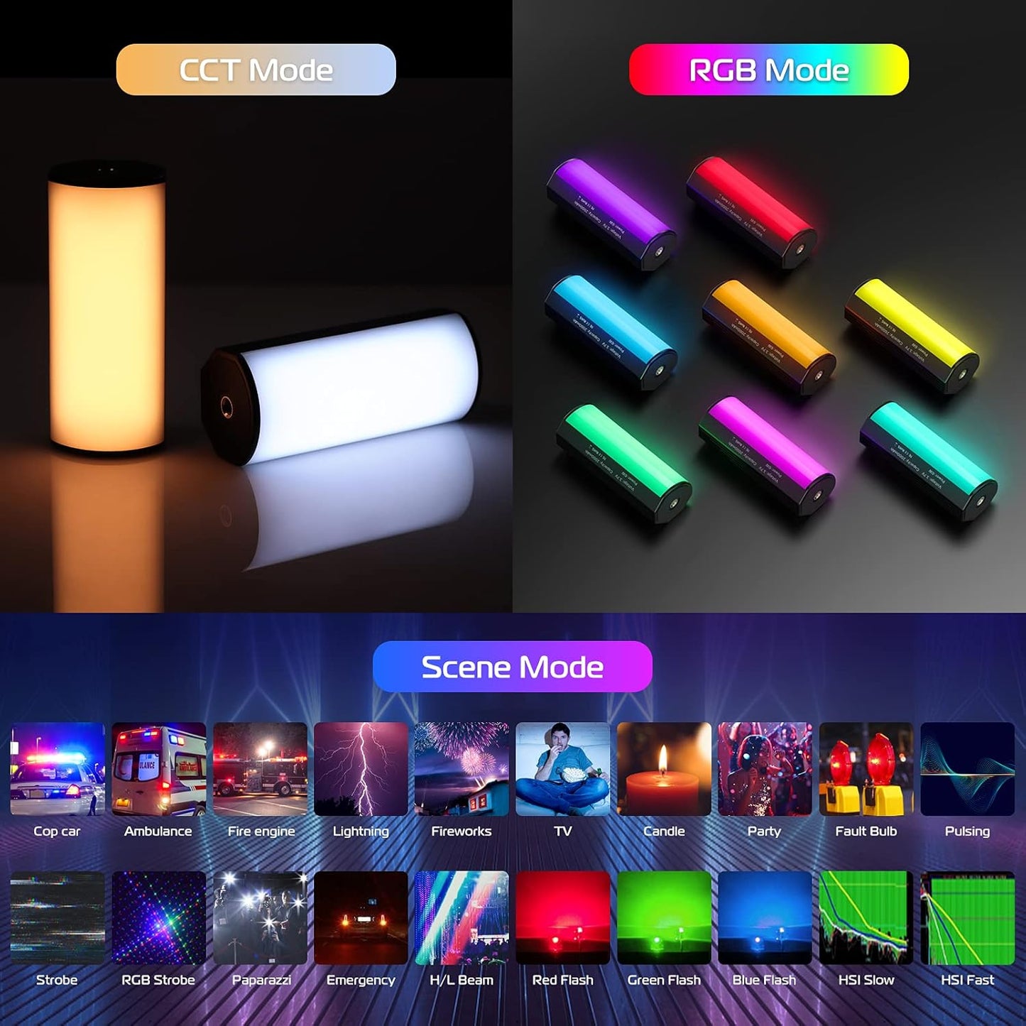 Ulanzi Handheld Light Wand, 360° RGB Led Video Light, 2000Mah Rechargeable Mini Light Stick, 2500-9000K Dimmable Camera Light W LCD, Support Magnetic Attraction, Black, (2637-Ca10)
