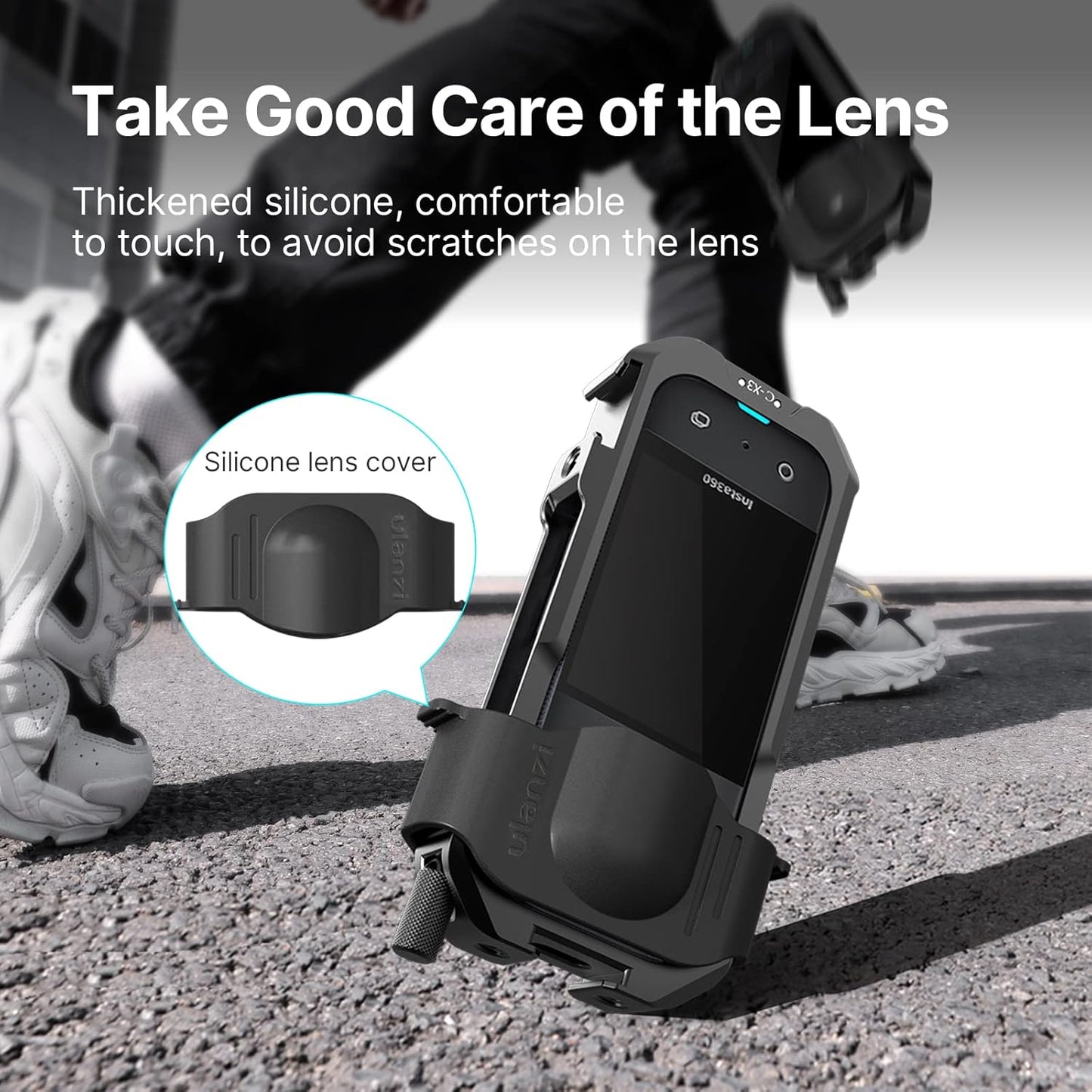 ULANZI Select Protective Cage for insta360 X3 Accessories-ULANZI C-X3 insta360 X3 Vlog Case I Aluminum Alloy I2 Cold Shoe I Silicone Lens Cover ICarrying Bag INo Block Mic Mount & Battery Replacement