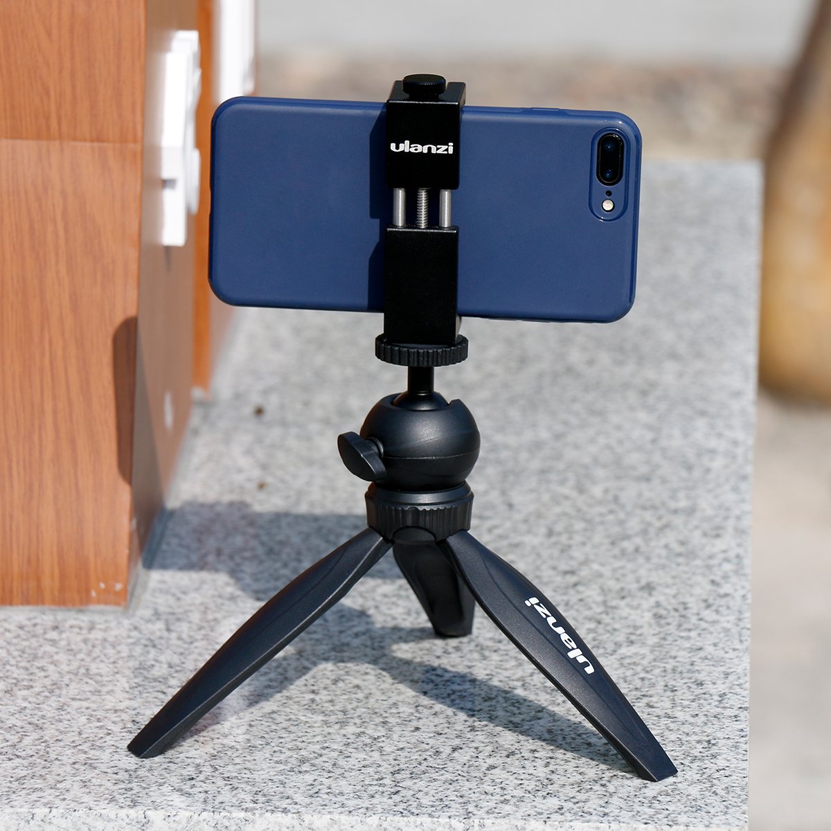 Ulanzi ST-02S Newest Aluminum Phone Tripod Mount w Cold Shoe Mount, Support Vertical and Horizontal, Universal Metal Adjustable Clamp for Apple iPhone X 8 7 6S Plus Sumsang Android Smartphones,Black