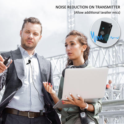 Hiffin HWM-50 Wireless Microphone System for Camera & Smartphone - Compact & Lightweight, Noise Cancellation, Multi-Person Recording, Portable Charging Case