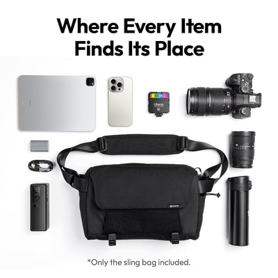 ULANZI BP11 8L Camera Sling Bag with Tripod Holder for Men Women, Lightweight Splash-Proof DSLR/Mirrorless Anti-Theft Crossbody Bag for Travel Hiking Photography Customizable Front Pocket Camera Bag