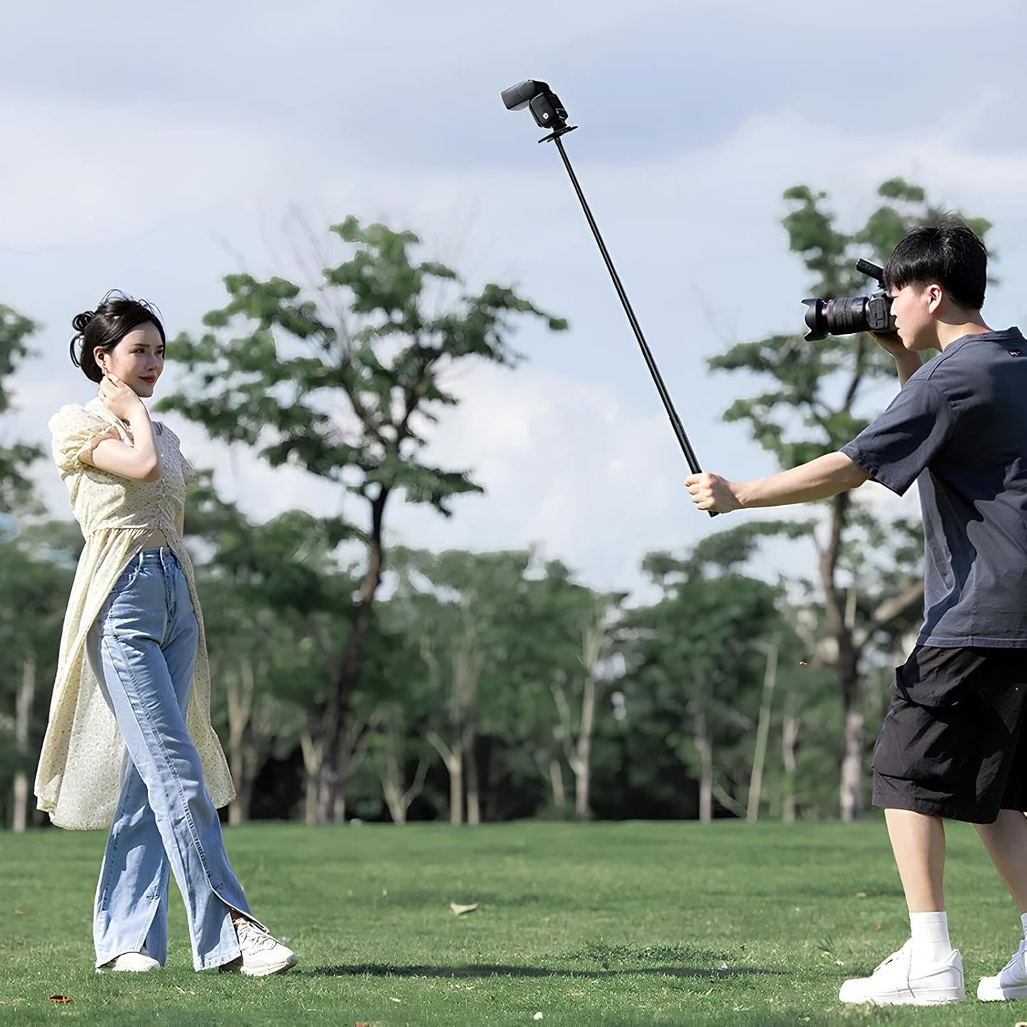 Ulanzi MT-58 Extendable Selfie Stick with 1/4'' Threaded for Action Cameras, Smartphones, Lightweight and Portable for Vlogging, Traveling, Hiking, etc. (4')…