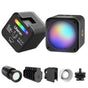 ULANZI L3 RGB LED Video Light, Waterproof Camera Lighting Kit 2700K-7000K Mini Cube COB Light Dimmable Fill Magnetic Photography Light with Fresnel Lens Cold Shoe for Smartphone,Action,DSLR Camera