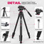 ULANZI MT-56 Ombra Black Aluminum Alloy 63" Professional Camera Tripod with Fluid Pan-tilt Head, Max Load 13.2 LB for DSLR, Compatible with Nikon, Canon, Smartphone, Phone Holder Included
